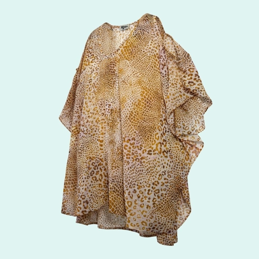 Show Me Your Mumu Small Animal Print Flowy Caftan Boho Resort Top